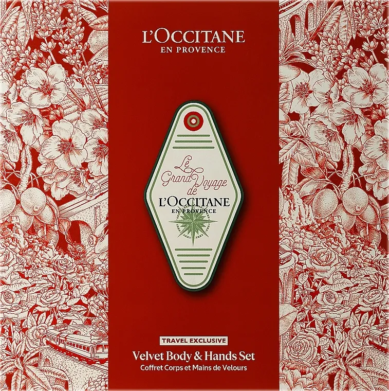 L'Occitane En Provence Velvet Body &amp; Hands Set (h/cr/30ml + sh/oil/25ml + b/milk/200ml)