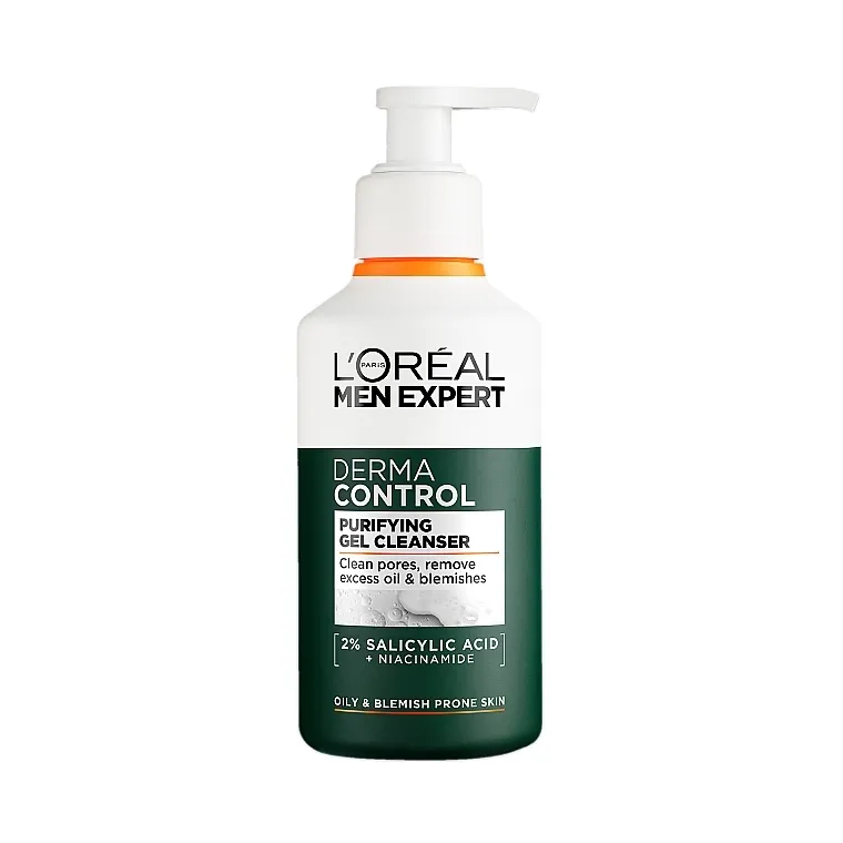L'Oreal Paris Men Expert Derma Control Purifying Gel Cleanser Gel za čišćenje lica sa niacinamidom i salicilnom kiselinom
