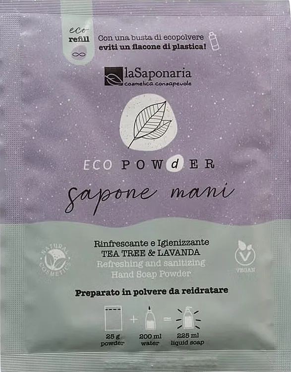 La Saponaria EcoPowder Hand Soap Refill Prah za pranje ruku sa uljem čajevca i lavandom