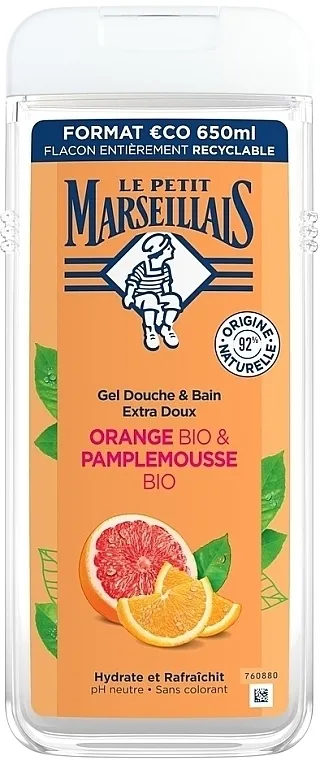 Le Petit Marseillais Orange Bio &amp; Pamplemousse Gel za tuširanje "Naranča i grejp"