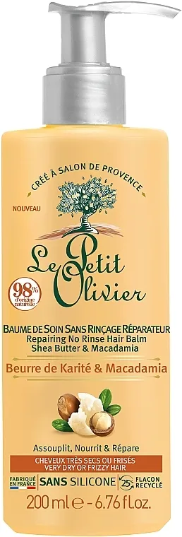 Le Petit Olivier Shea Butter &amp; Macadamia Repairing No Rinse Hair Balm Revitalizirajući balzam za kosu