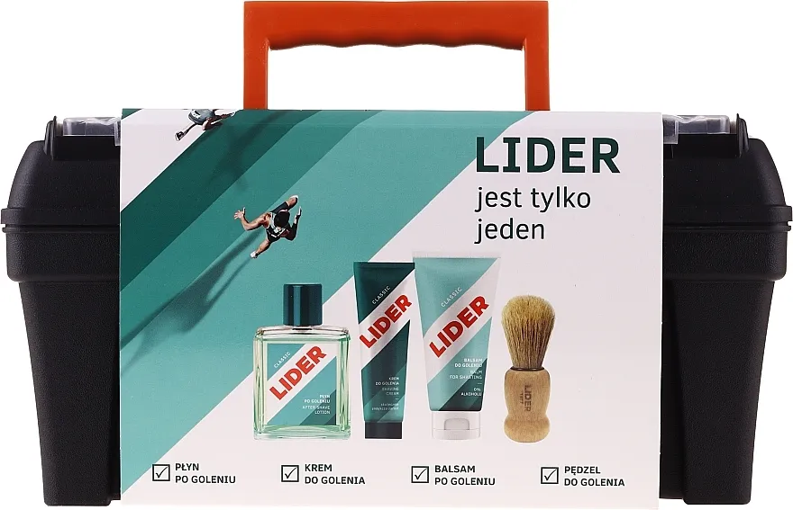 Lider Classic Tool Box (ash/lot/100ml + sh/cr/65g + ash/balm/100ml + sh/brush/1pc + case) Set