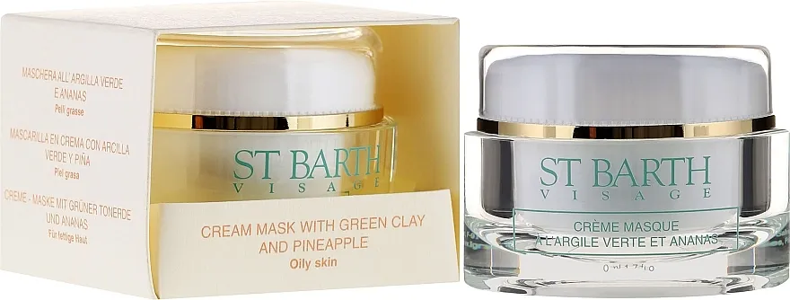 Ligne St Barth Cream Mask With Green Clay And Pineapple Krema-maska ​​za lice sa zelenom glinom i ananasom