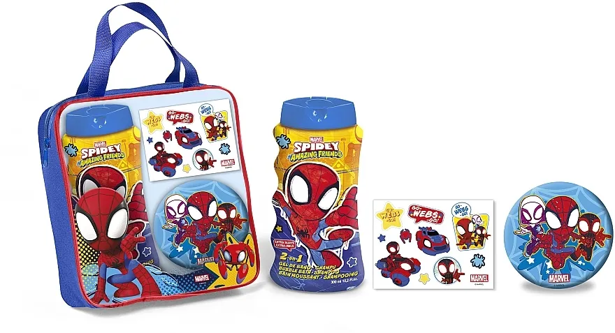 Lorenay Spiderman (sh/gel/300ml + washcloth/1pcs + tatoos/1pcs + pouch) Set