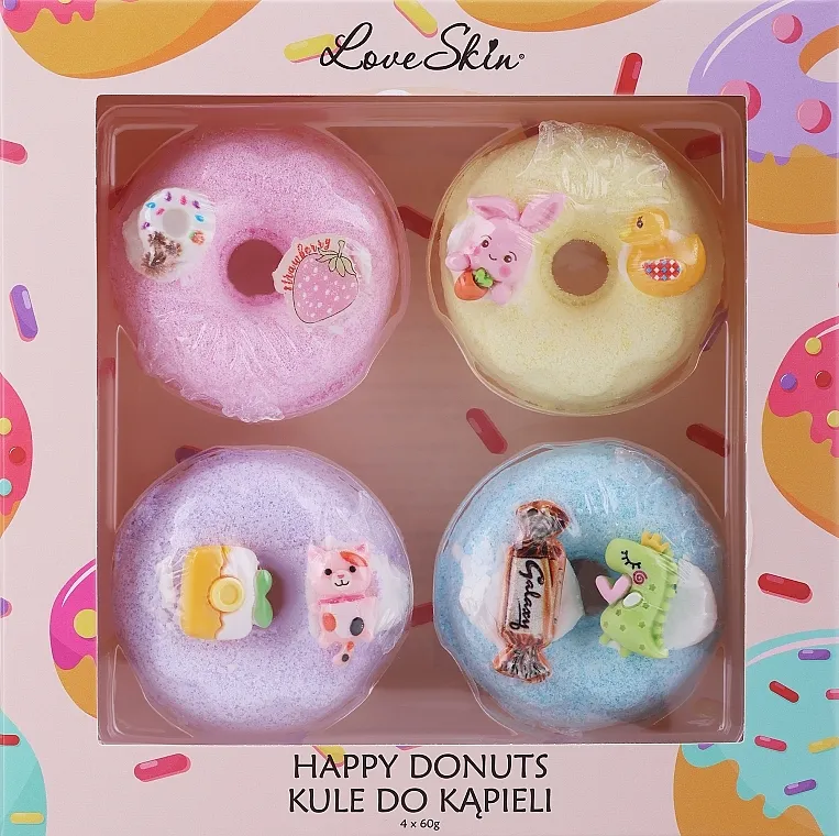 Love Skin Happy Donuts Galaxy (bath bombs/4x60g) Set mirisnih kuglica za kupanje