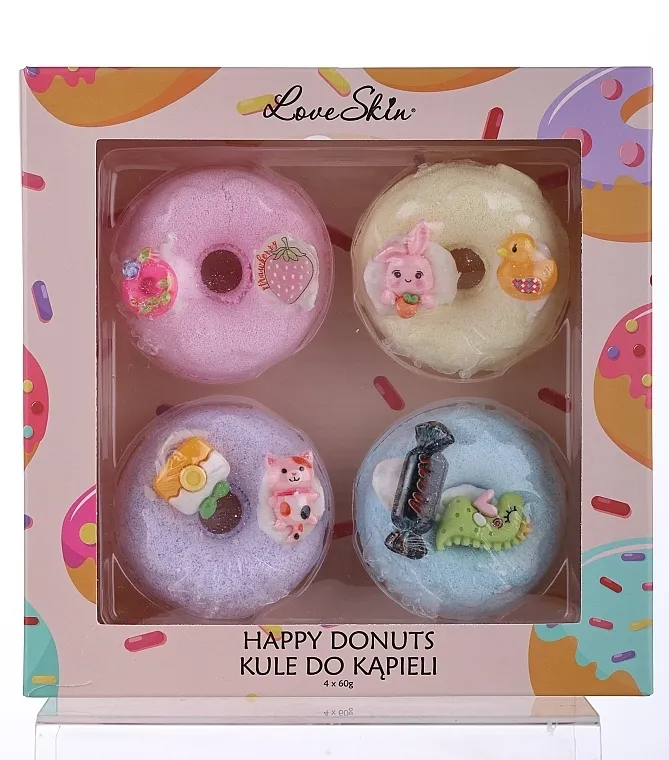Love Skin Happy Donuts Mars (bath bombs/4x60g) Set aromatičnih kuglica za kupanje