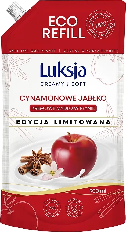 Luksja Creamy &amp; Soft Cinnamon Apple Eco Refill (dopuna) Tečni kremasti sapun "Jabuka i cimet"