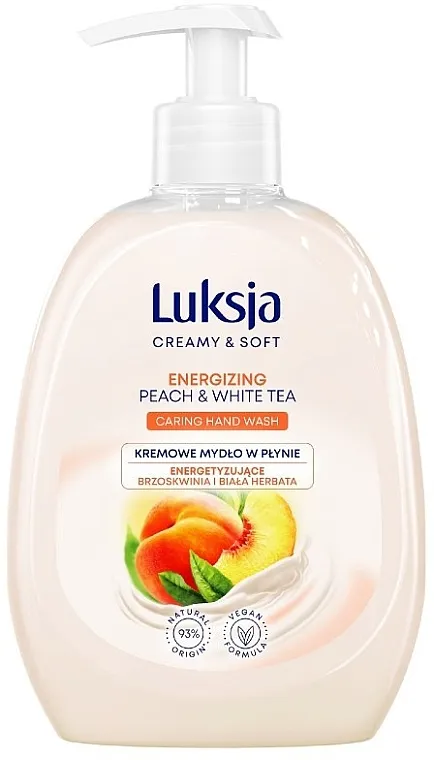 Luksja Creamy &amp; Soft Energizing Peach &amp; White Tea Caring Hand Wash Tekući krem-sapun "Breskva i bijeli čaj"
