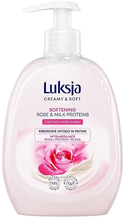 Luksja Creamy &amp; Soft Softening Rose &amp; Milk Proteins Caring Hand Wash Tekući krem-sapun "Proteini ruže i mlijeka"