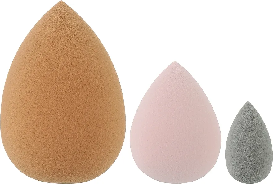 Lussoni Raindrop Makeup Sponge Set of 3 Spužvice za šminkanje, 3 kom