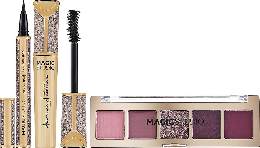 Magic Studio Diamond Collection Complete Shine 5 Color Eyeshasow + 1 Mascara + 1 Eyeliner Set za šminkanje