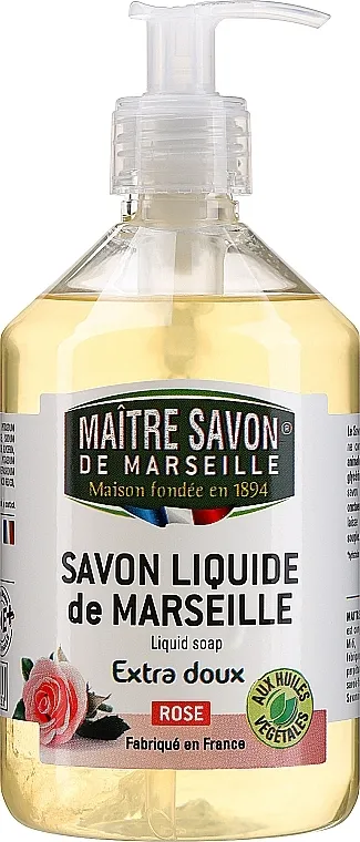 Maitre Savon De Marseille Savon Liquide De Marseille Rose Liquid Soap Tekući marsejski sapun "Ruža"