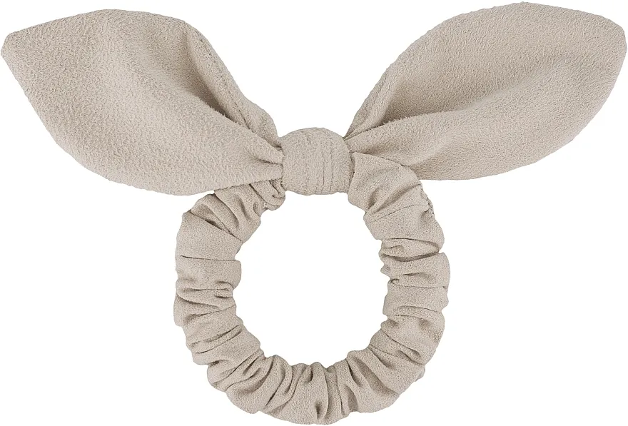 MAKEUP Bunny Ear Soft Suede Hair Tie Beige Elastika za kosu od antilopa sa ušima, bež "Zeka"