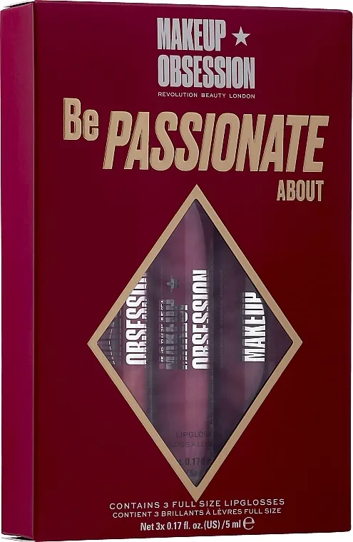 Makeup Obsession Be Passionate About Lip Gloss Collection (lipgloss/3x5ml) Set