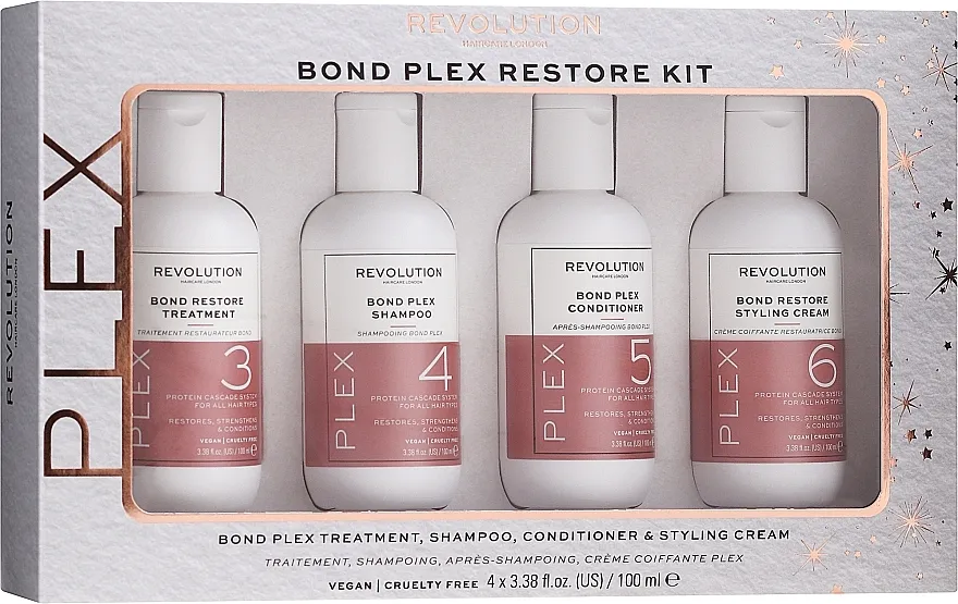 Makeup Revolution Haircare Bond Plex (tr/100ml + sh/100ml + cond/100ml + h/cr/100ml) Set