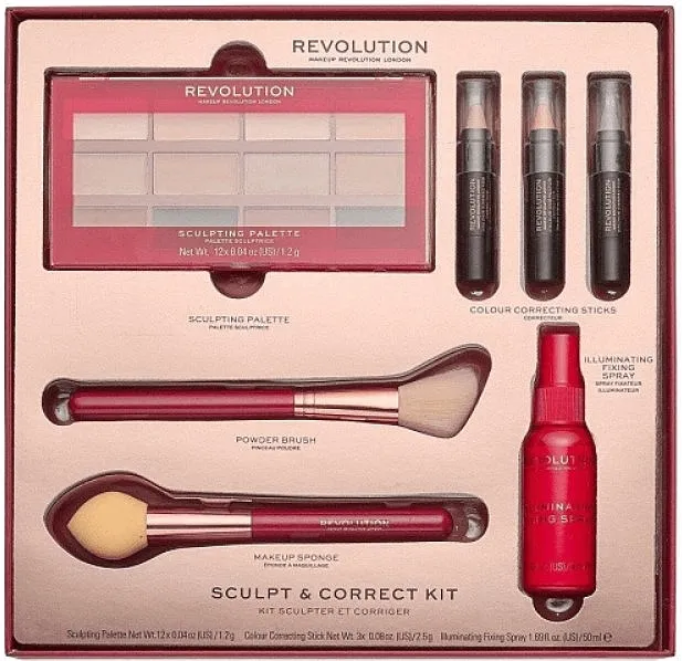 Makeup Revolution Sculpt &amp; Correct Kit Set, 7 proizvoda