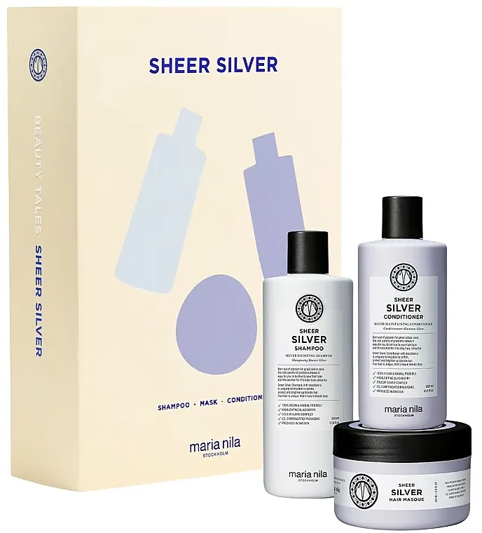 Maria Nila Sheer Silver Gift Set (shm/350ml + cond/300ml + mask/250ml)