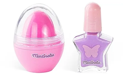 Martinelia Shimmer Wings Nails &amp; Lips Duo (nail/polish/4ml + lip/balm/1pc) Set za nokte i usne "Sjajna krila"