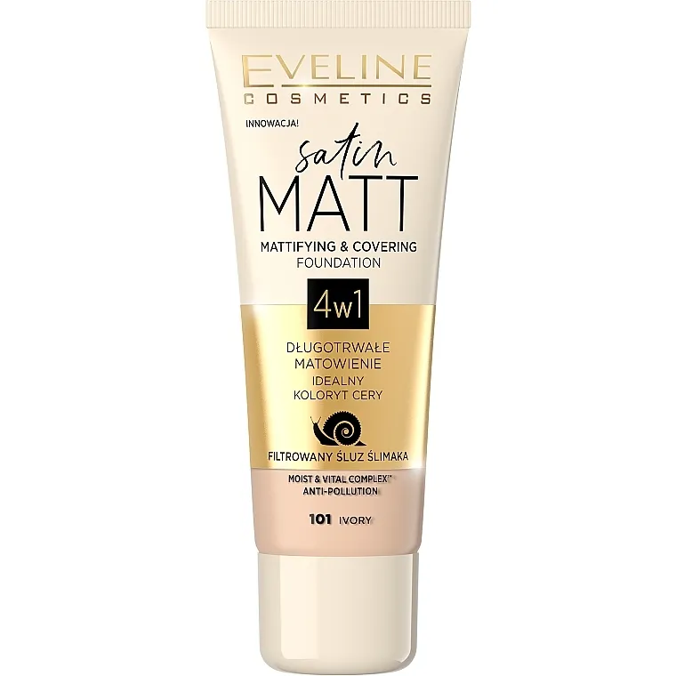 Matirajući i prekrivni tečni puder za lice Eveline Cosmetics Satin Matt Mattifying Foundation