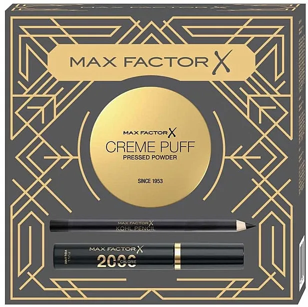 Max Factor Creme Puff (mascara/9ml + eye/pencil/4g + powder/14g) Set