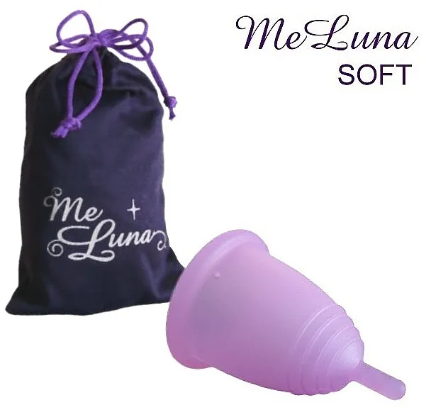 Me Luna Soft Shorty Menstrual Cup Menstrualna čašica sa drškom, veličina S, ružičasta
