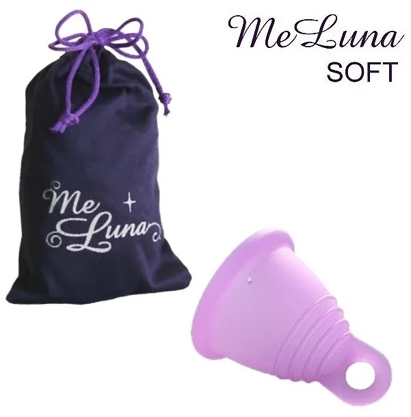 Me Luna Soft Shorty Menstrual Cup Ring Menstrualna čašica s petljom, veličina L, ružičasta