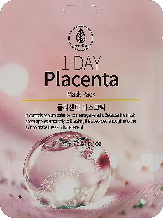 Med B 1 Day Placenta Mask Pack Maska u listovima sa ekstraktom placente