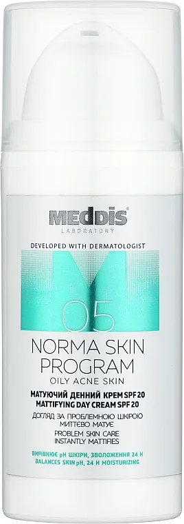 Meddis Norma Skin Program SPF 20 Matirajuća dnevna krema
