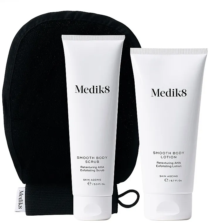Medik8 Smooth Body Exfoliating Kit (scr/150ml + lot/200ml + glove) Set