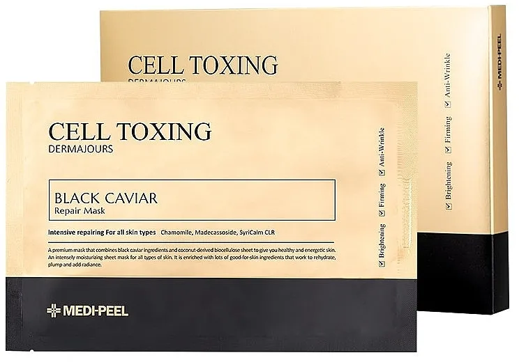MEDIPEEL Cell Toxing Black Caviar Dermajours Repair Mask Regenerišuća sheet maska za lice sa ekstraktom crnog kavijara