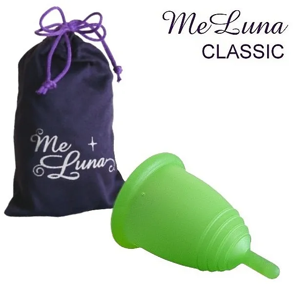 MeLuna Classic Menstrual Cup Menstrualna čašica s nogicom, veličina L, zelena