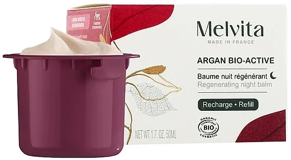 Melvita Argan Bio-Active Organic Refillable Regenerating Night Balm Refill Obnavljajući noćni balzam