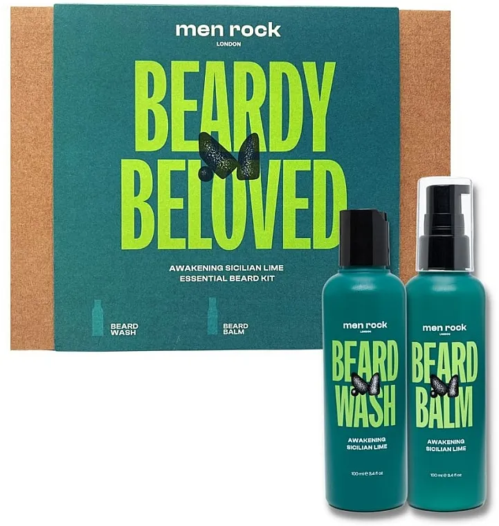 Men Rock Beardy Beloved Awakening Sicilian Lime Essential Beard Kit (beard/wash/100ml + beard/balm/100ml) Set