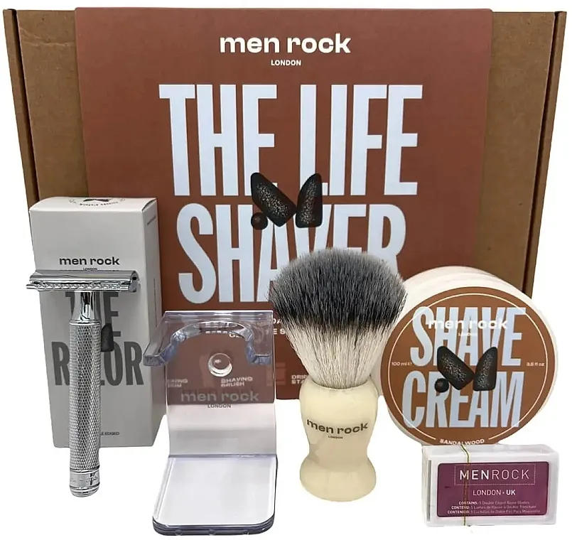 Men Rock Ultimate Classic Shaving Gift Set Sandalwood Set, 5 proizvoda