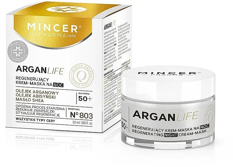 Mincer Pharma ArganLife Regenerating Night Cream-Mask Noćna regenerirajuća kremasta maska ​​za lice