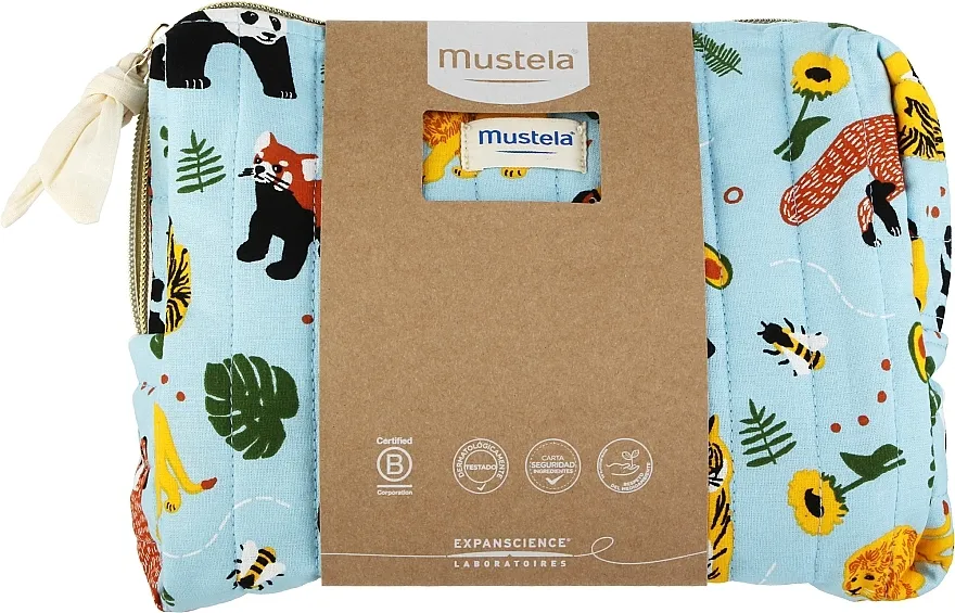 Mustela Jungle Baby Toilet Bag Set (cr/50ml + spray/200ml + b/lot/300ml + clean/gel/200ml + bag)
