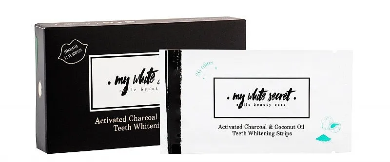 My White Secret Whitening Strips With Activated Charcoal And Coconut Oil Trake za izbjeljivanje