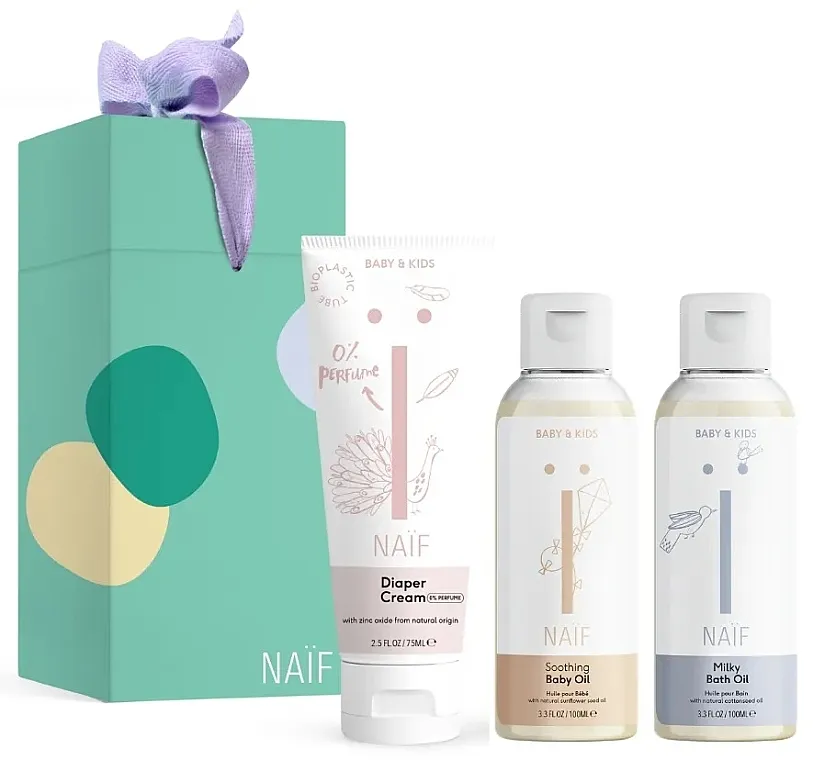Naif Newborn Essentials (b/oil/100ml + b/cr/75ml + b/oil/100ml) Set