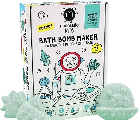 Nailmatic DIY Kit Cosmos Bath Bomb Maker (soda/1pack + citric acid/1pack + pipette/1pcs + mold/2pcs) Set