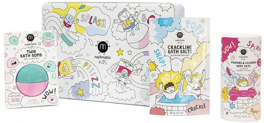Nailmatic Kids Splash Bath Box (bomb/160g + salt/250g + salt/60g) Set za kupanje za bebe