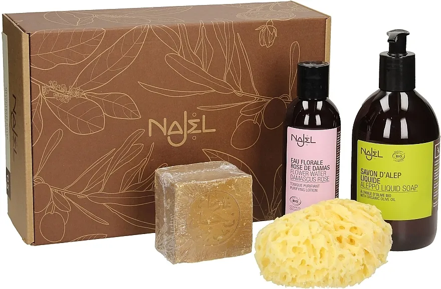 Najel (liquid/soap/500ml + soap/200g + water/200ml + sponge) Set