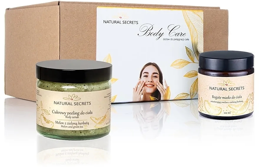 Natural Secrets Body Care Melon And Green Tea (b/butter/100ml + b/scrub/250ml) Set