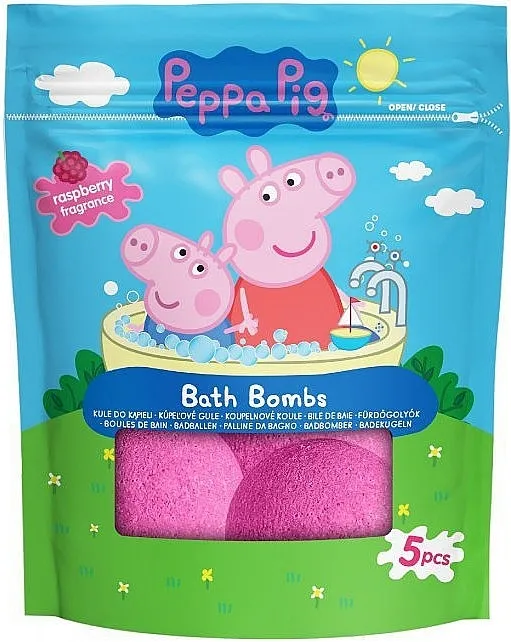 Nickelodeon Peppa Pig Bath Bomb Raspberry Kuglice za kupanje Peppa Prase, malina