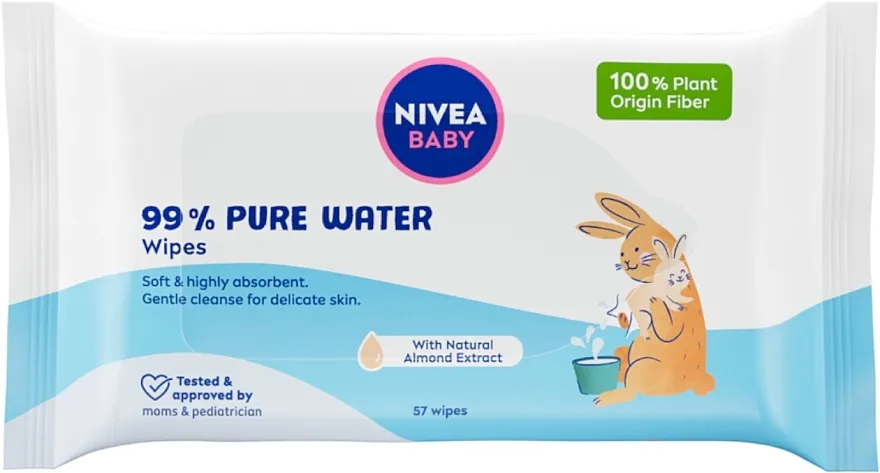 Nivea Baby 99% Pure Water Biorazgradive maramice, 57 kom.