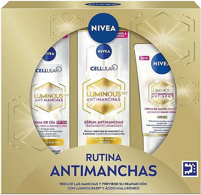 NIVEA Cellular Luminous 630 Anti-Stain Routine (d/cr/50ml + serum/30ml + h/cr/50ml) Set