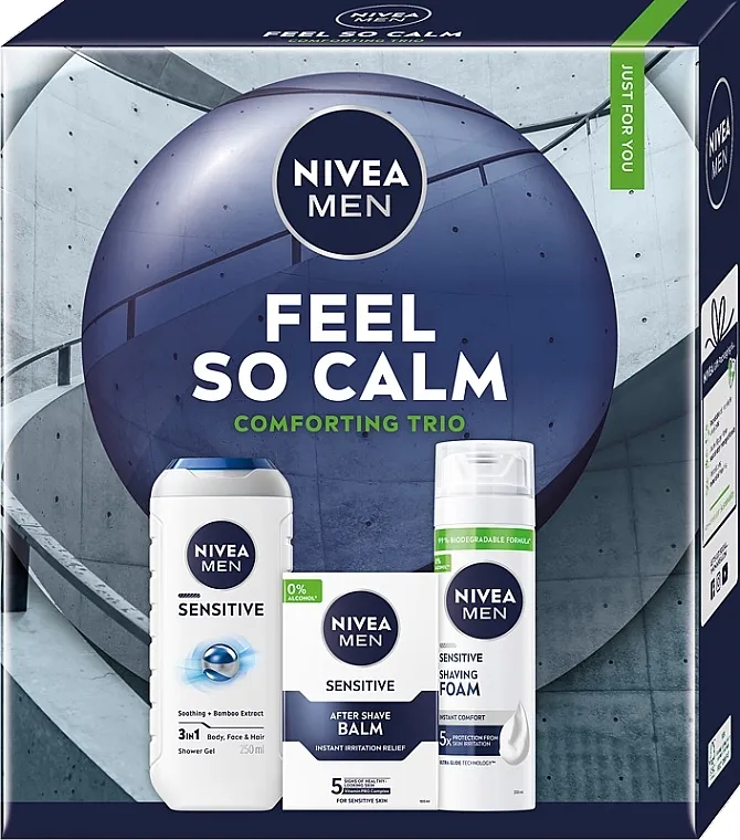 NIVEA MEN Feel so Calm 2025 (sh/gel/250ml + ash/balm/100ml + foam/200ml) Set