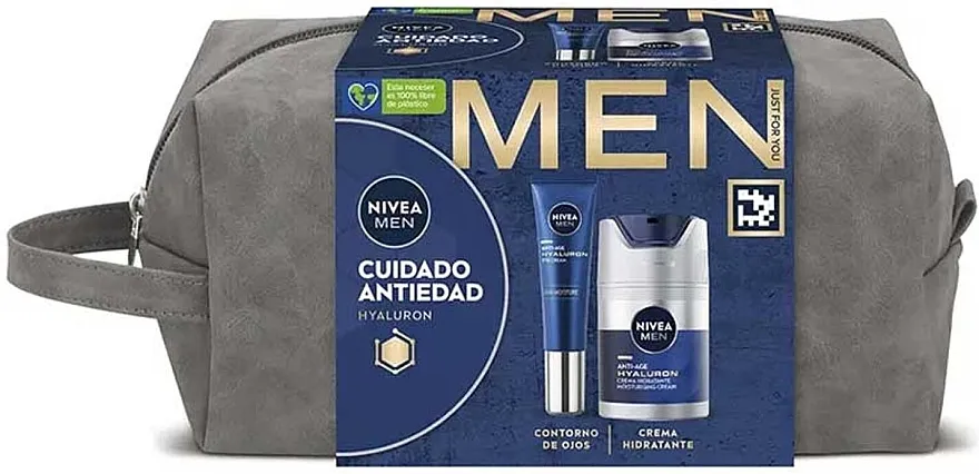 NIVEA Men Hyaluron Anti-Aging Care (f/cr/50ml + eye/cr/15ml + bag) Set