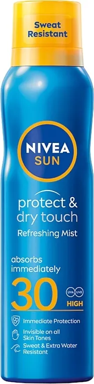 NIVEA Sun Protect &amp; Dry Touch Refreshing Mist SPF30 Sprej aerosol za zaštitu od sunca tokom sunčanja SPF30