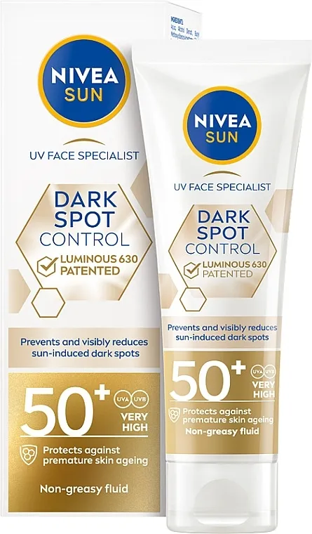 Nivea Sun UV Face Specialist Dark Spot Control SPF 50+ Sun Fluid Tečnost za zaštitu od sunca "Kontrola tamnih tačaka"
