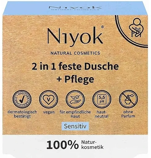 Niyok 2-in-1 Solid Shower Bar Sapun za pranje u kocki Sensitive